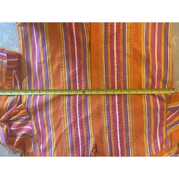 Sandra Roth Ciaosport 8 Vintage Silk Blend Striped Blouse Shoulder Pads - Picture 4 of 5